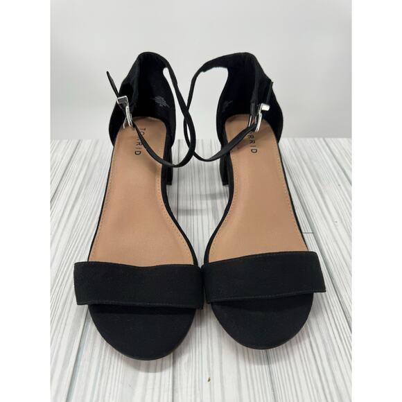 Torrid Women’s 9W Black Faux Suede Block 2" Heel Sandals Open Toe Ankle Strap - Picture 2 of 8